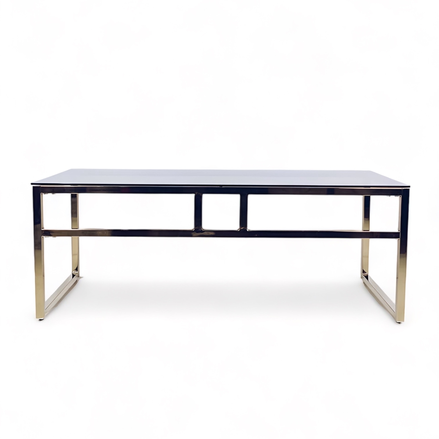 Столик кавовий прямокутний пристінний скло/метал золото TB-572