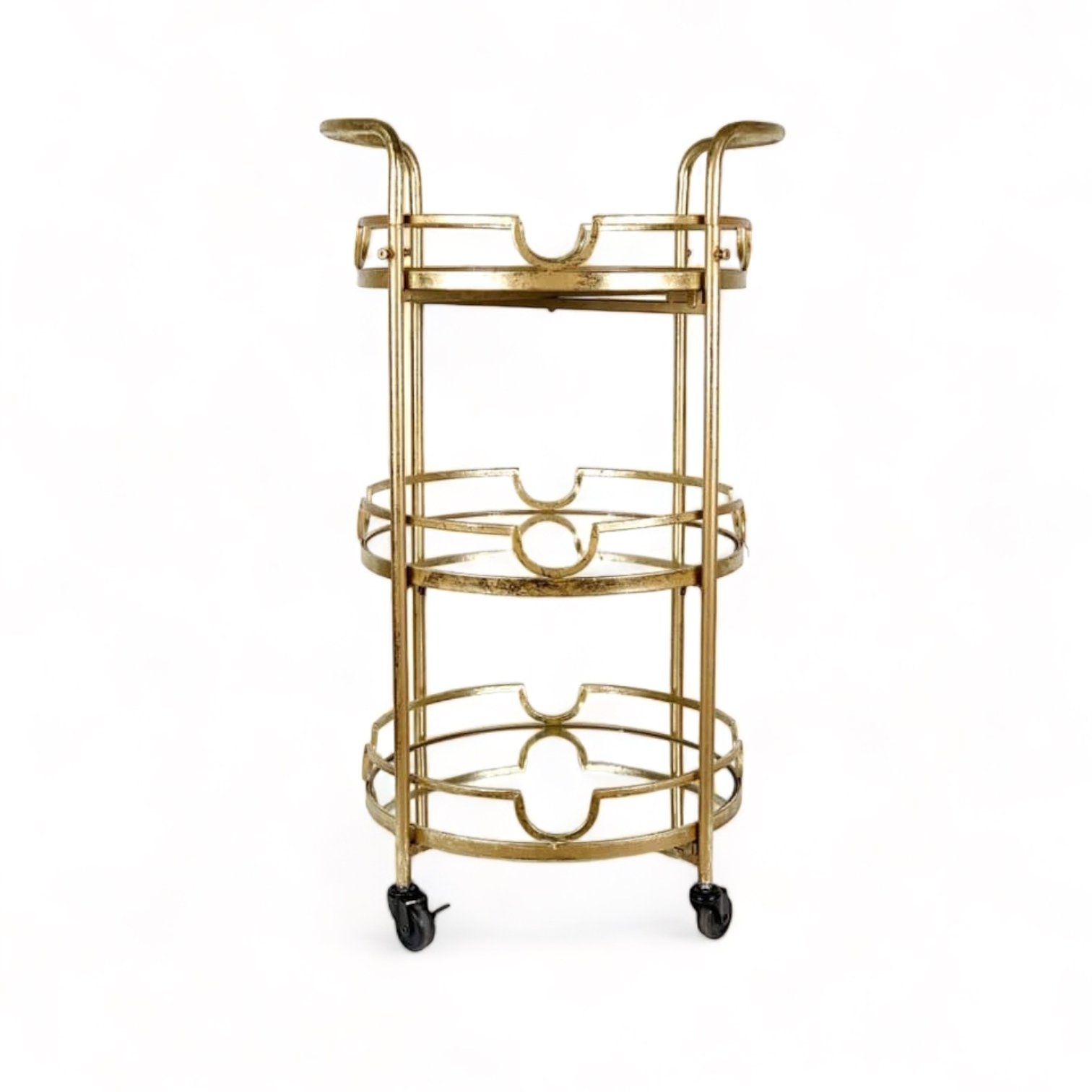 Столик-етажерка сервірувальний золото метал/золото TB-912