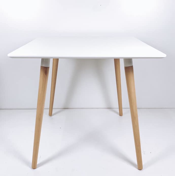 Стіл обідній квадратний білий мдф/св.дерево TB-036