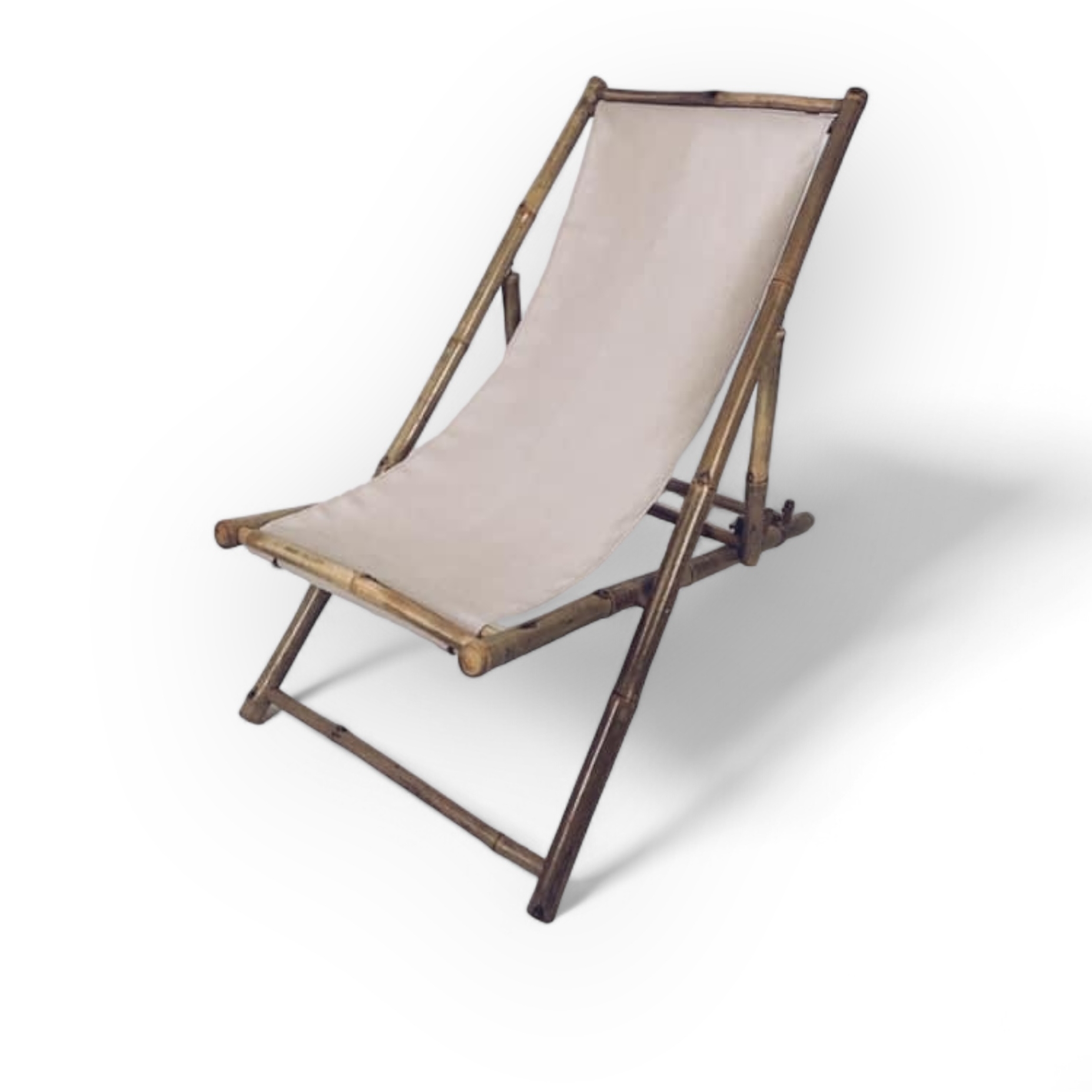 Шезлонг бамбук/тканина беж GF-017