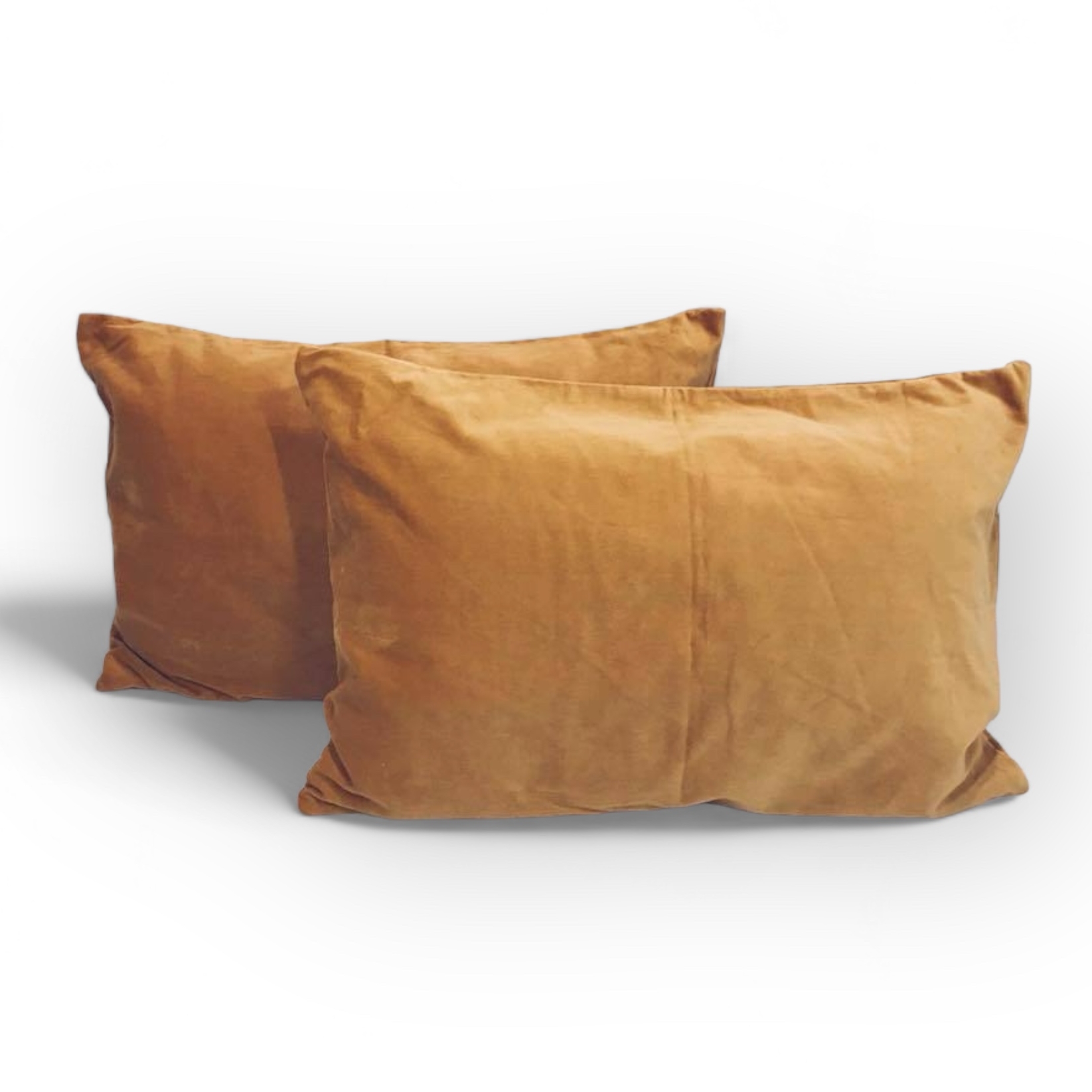 Подушка декоративна прямокутна велюр жовто-гарячий PW-139