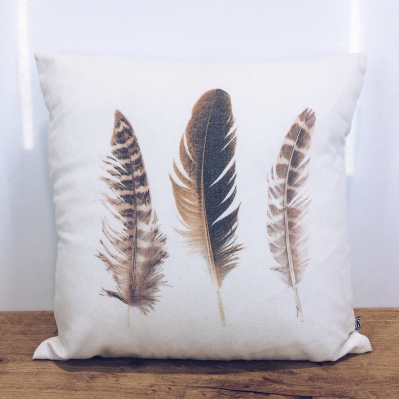 Подушка декоративна принт пір'я п/е PW-065