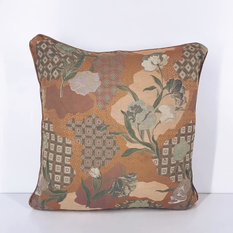 Подушка декоративна жаккард теракота/беж PW-189