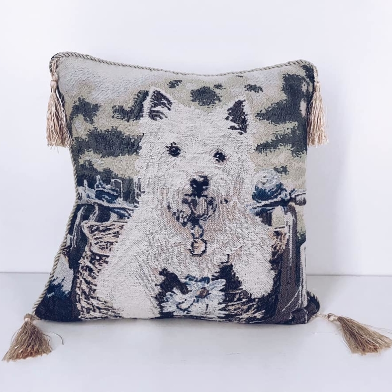 Подушка декоративна гобелен песик PW-199