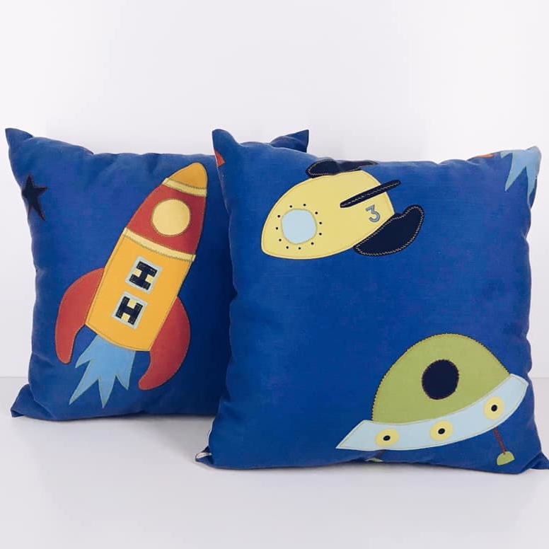 Подушка декоративна синя Космос PW-203