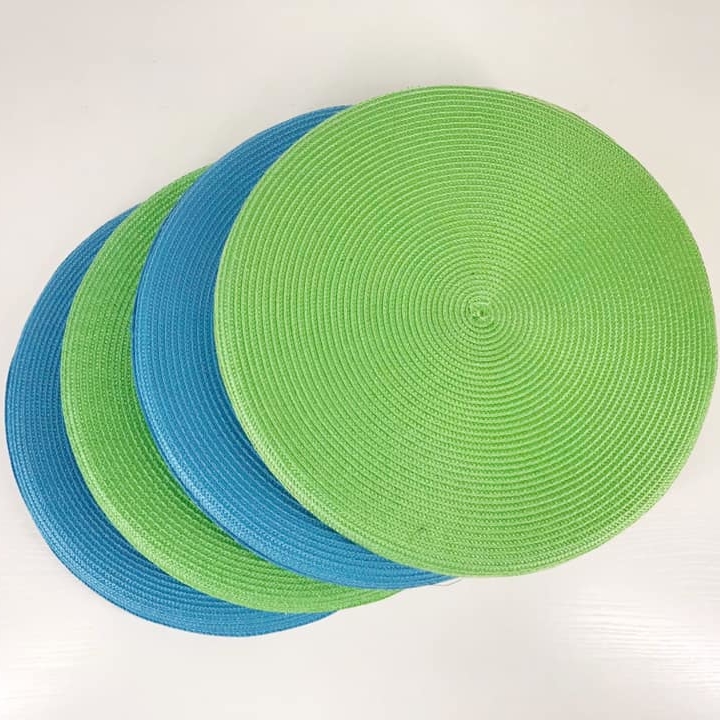 Подушка-сидіння кругла салатова/блакитна PW-214