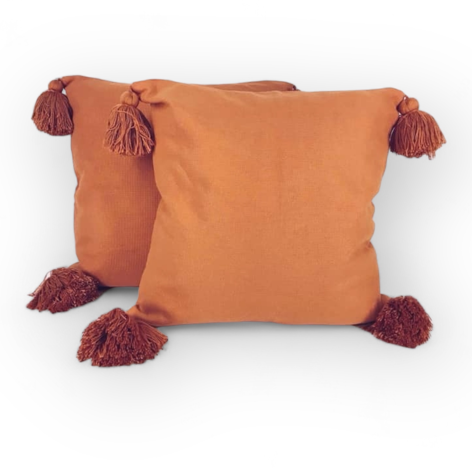 Подушка декоративна з китицями оранж PW-240