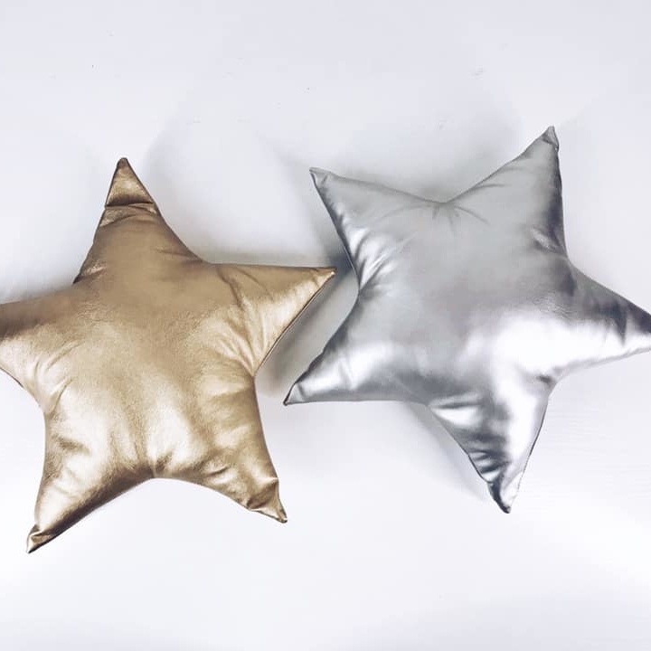 Подушка декоративна Зірка срібло/золото PW-239