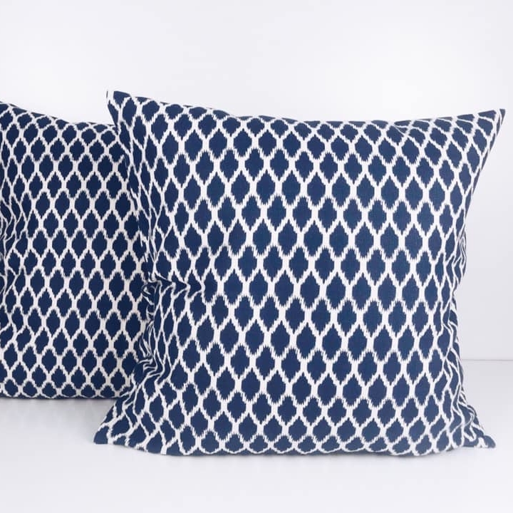 Подушка декоративна ромб малі синьо-білі PW-275
