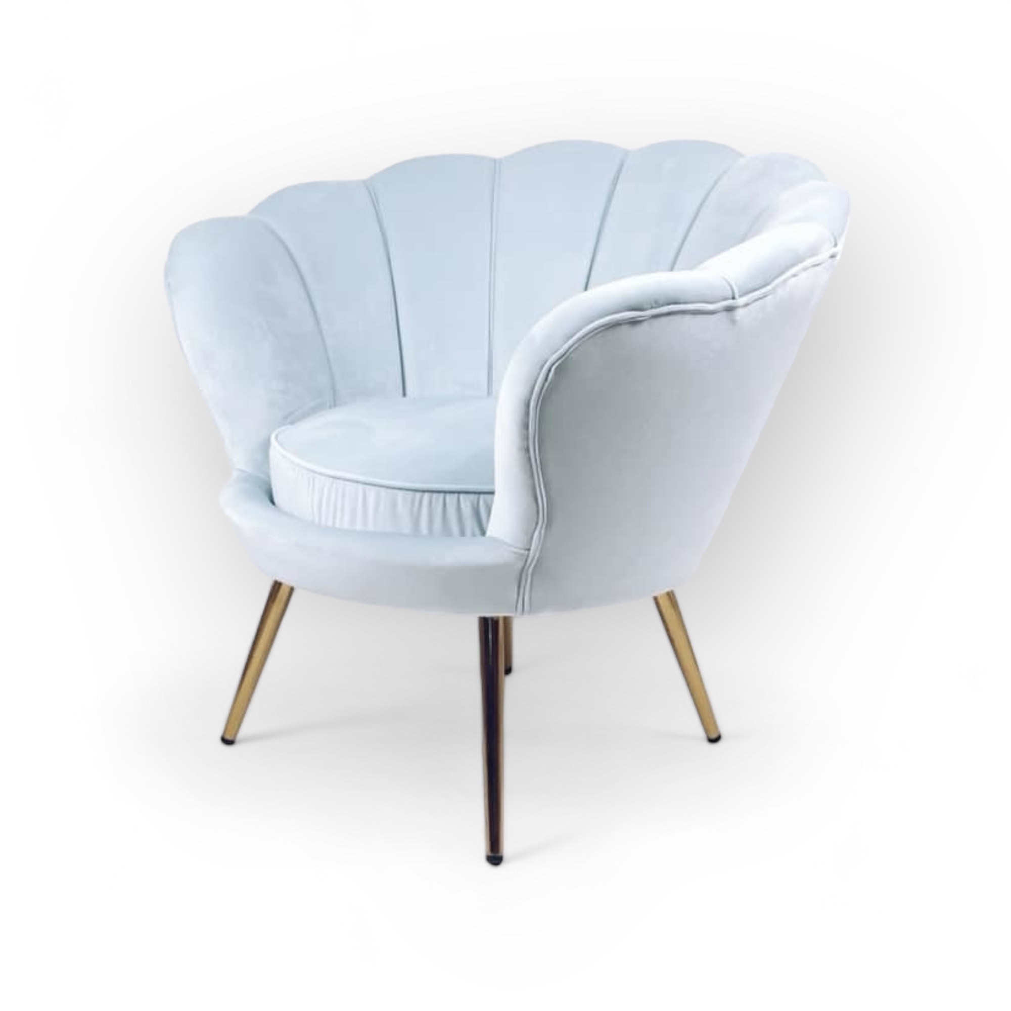 Крісло Мушля блідо-блакитний велюр CH-103