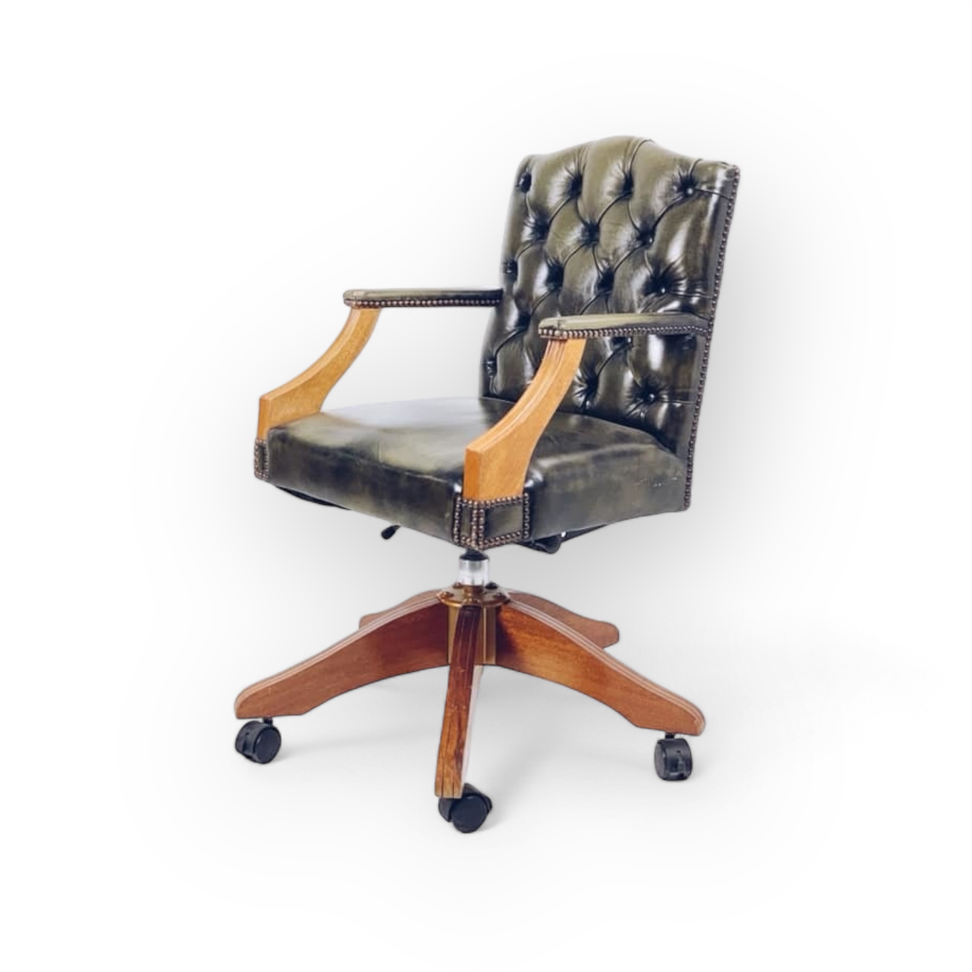 Крісло кабінетне вінтаж натуральна шкіра CH-105