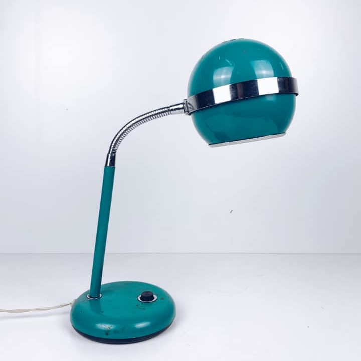 Лампа настільна круглий плафон металл смарагдовий LT-129