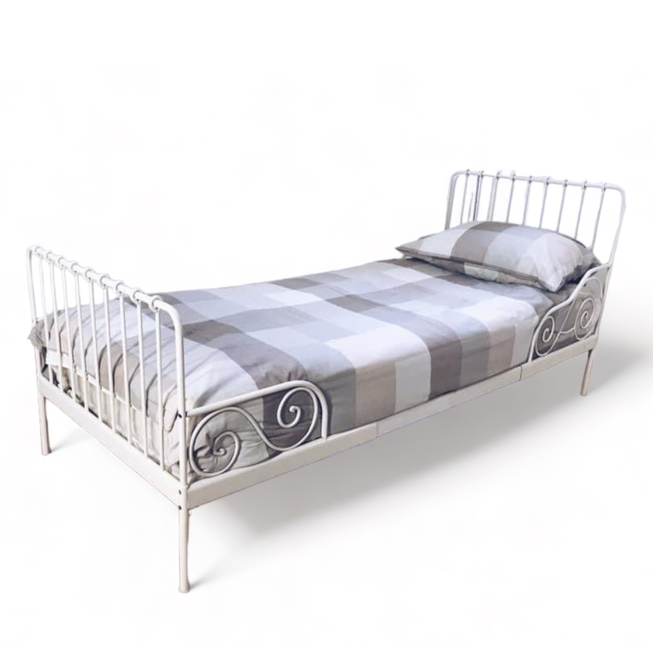 Ліжко 1-спальне 80х200 білий метал BD-010