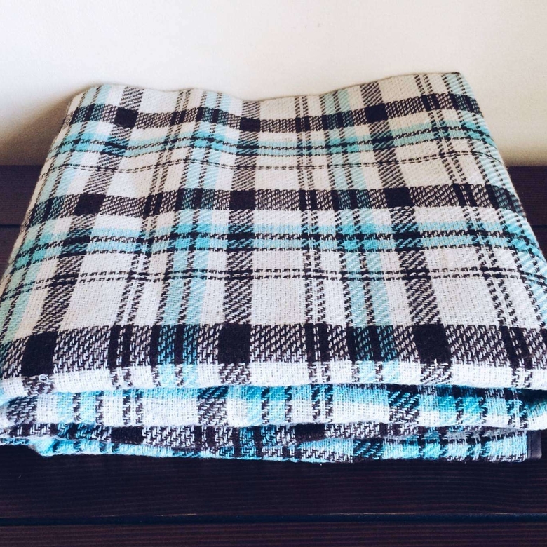 Плед для пікніка коричнево-беж-блакитна клітинка WR-017