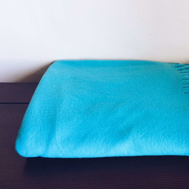 Плед тонкий фліс яскраво-блакитний WR-021