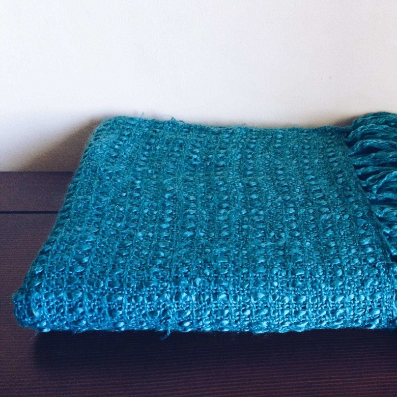 Плед фактурний яскраво-блакитний WR-023