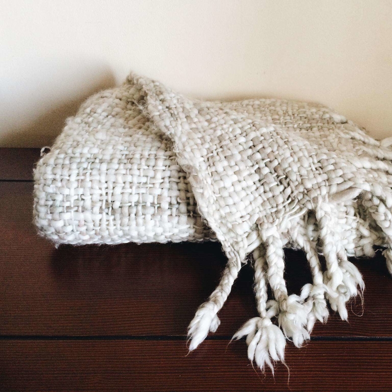 Плед меланж беж/оливковий WR-003