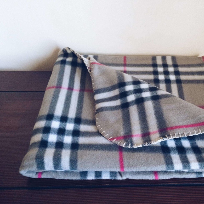 Плед фліс беж у клітинку WR-020