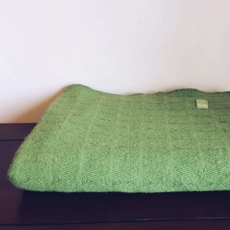 Плед зелений вовна WR-039