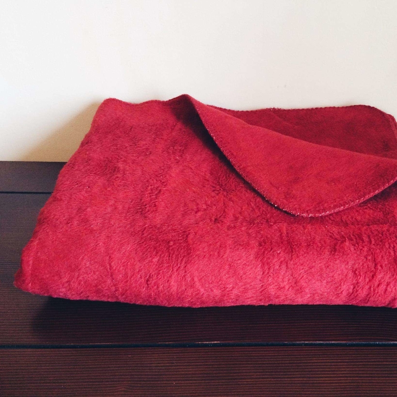 Плед червоний з ворсом WR-036