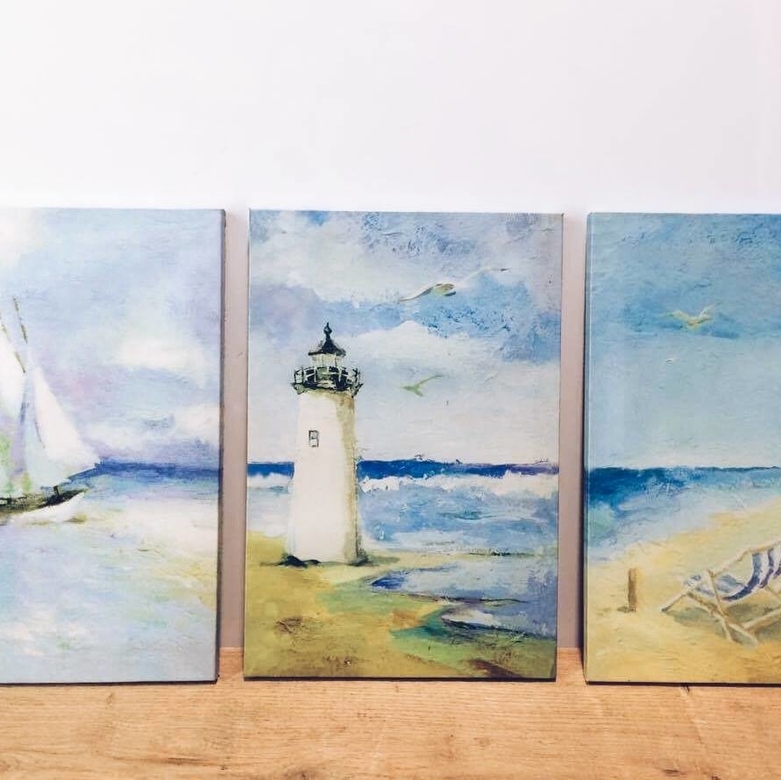 Пейзаж маяк/човен/шезлонги серія "море" AR-178