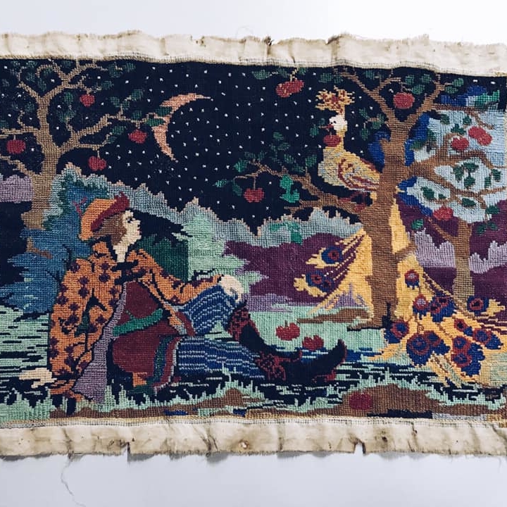 Картина вишита Іван-царевич та Жар-птиця вінтаж без основи і рами AR-376