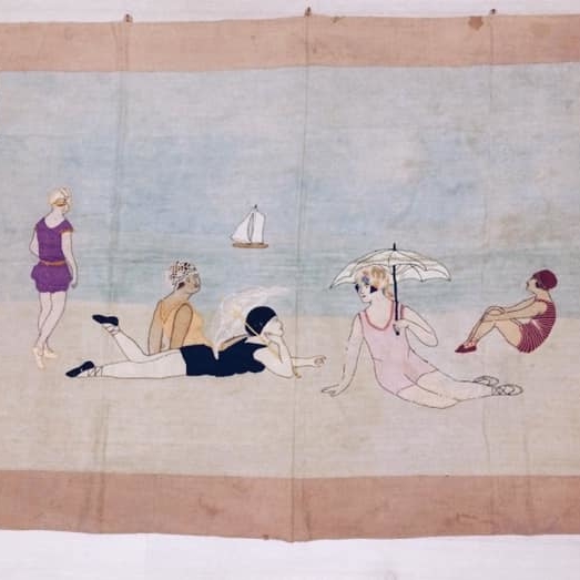 Панно Пляжниці вишивка/аплікація вінтаж AR-357