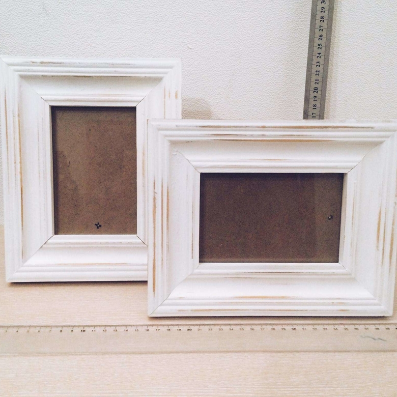 Рамка широка дерево біле з потертостями AR-040