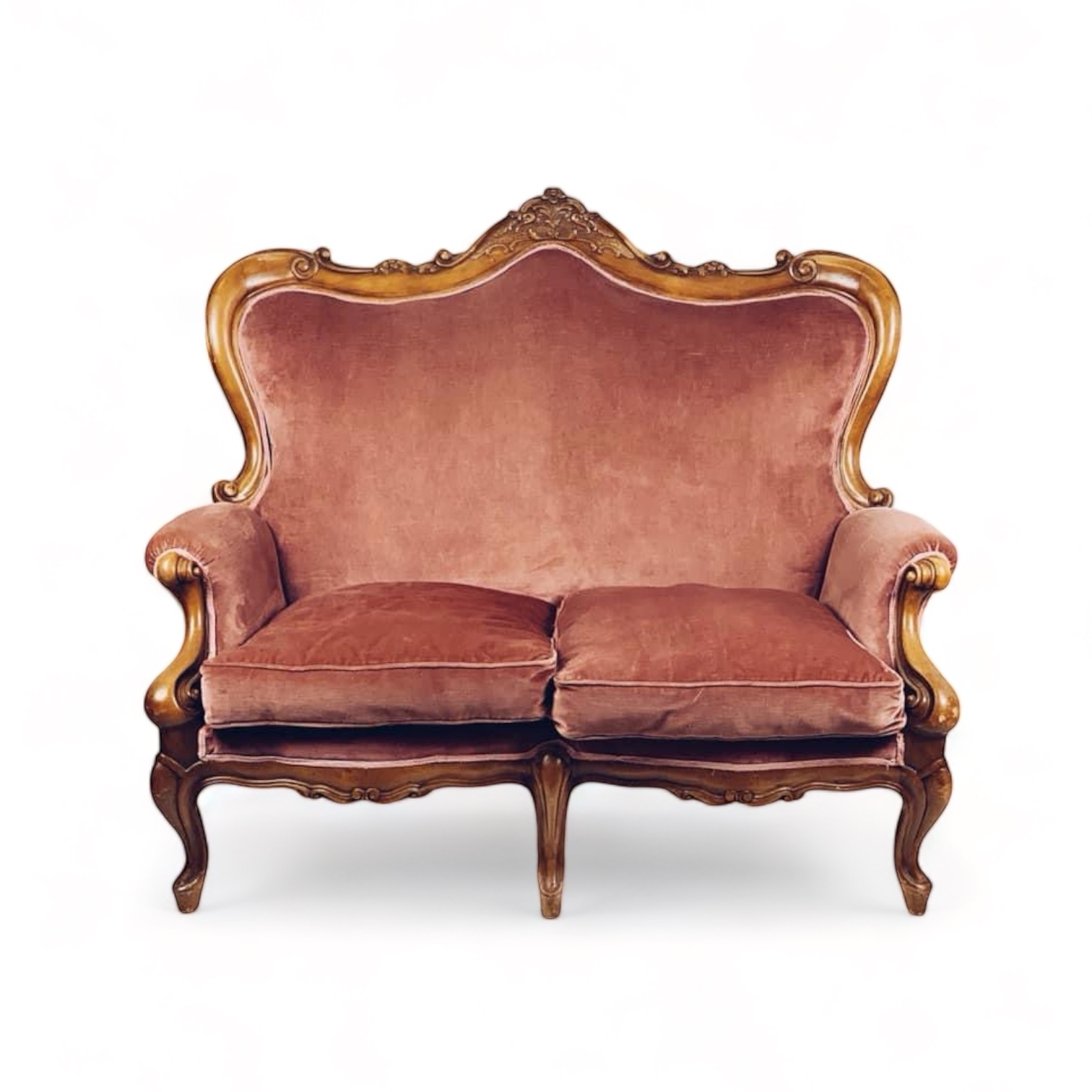 Диван вінтаж 2-місний велюр теракота SF2-013