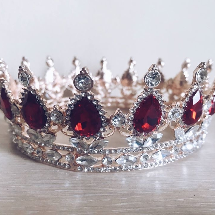 Корона мала червоні/білі кристали