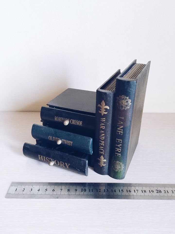 Шкатулка Книги старі дерево чорний BX-039