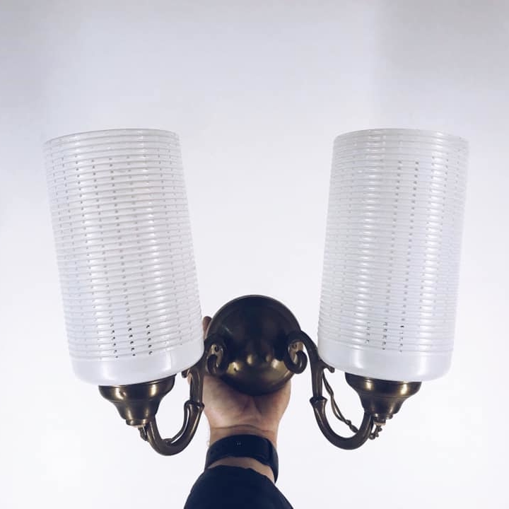 Бра/світильник настінний два скляні плафона-циліндра LW-002