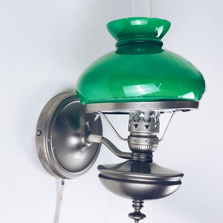 Світильник настінний вінтаж скляний плафон метал LW-025