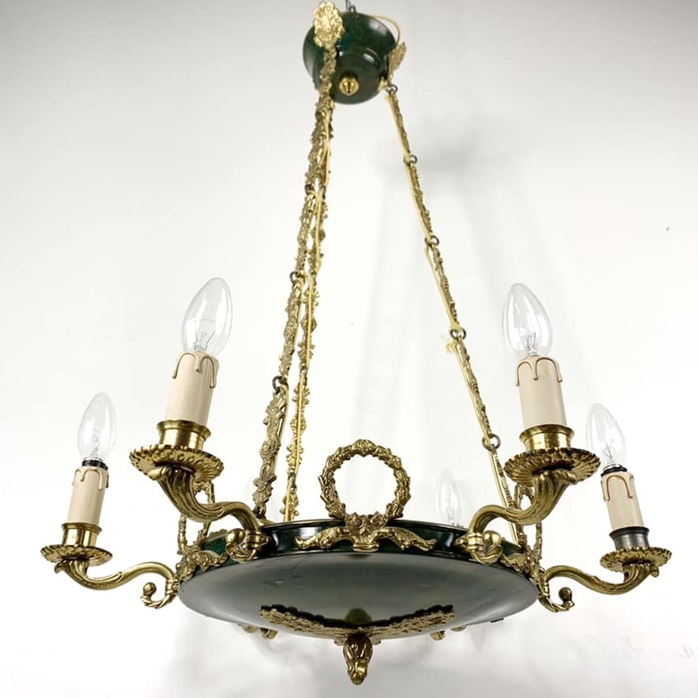 Люстра на 6 ламп вінтаж в стилі ампір метал LS-025