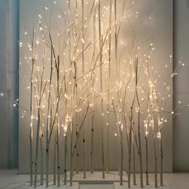Дерева декоративні білі з LED-лампочками