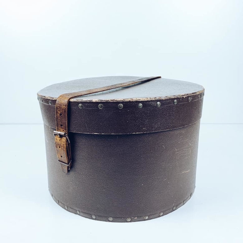 Багажна коробка для капелюхів вінтаж шкіра коричнева VL-062