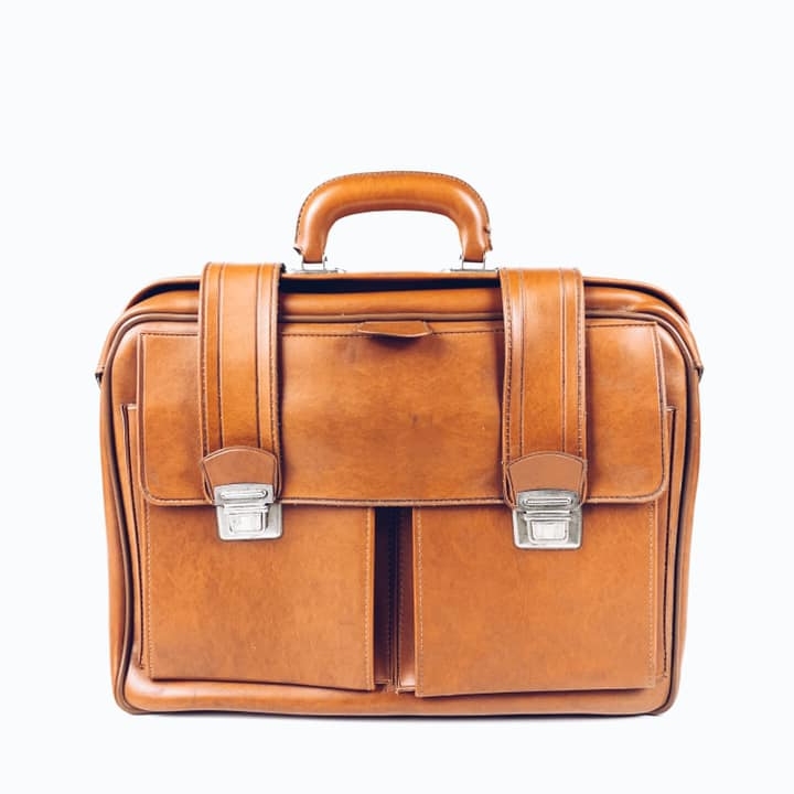 Портфель вінтаж рудий 2 застібки VL-077