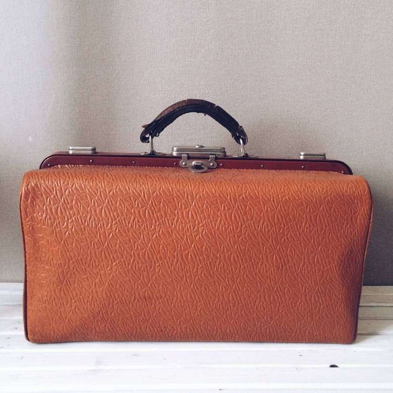 Саквояж "лікарський" вінтаж руда шкіра VL-067