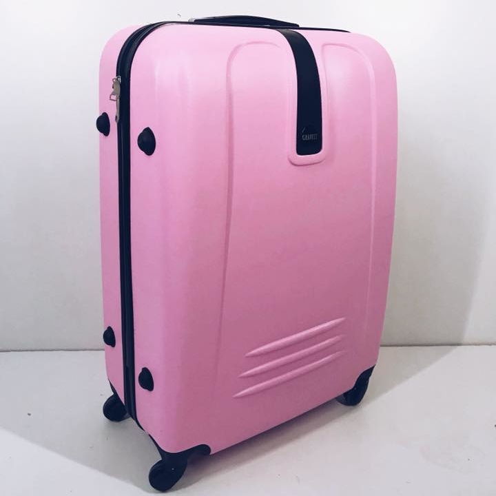 Валіза велика рожева пластик ML-003