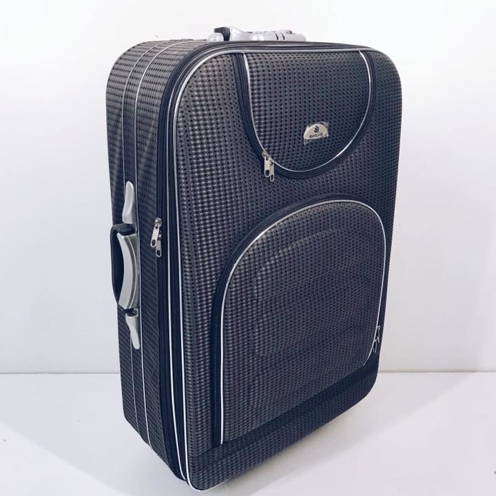 Валіза велика чорна текстиль ML-005