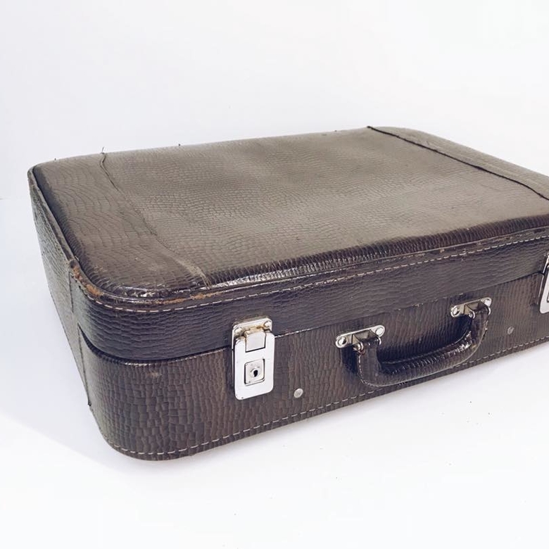 Валіза вінтаж темно-коричнева шкіра VL-016