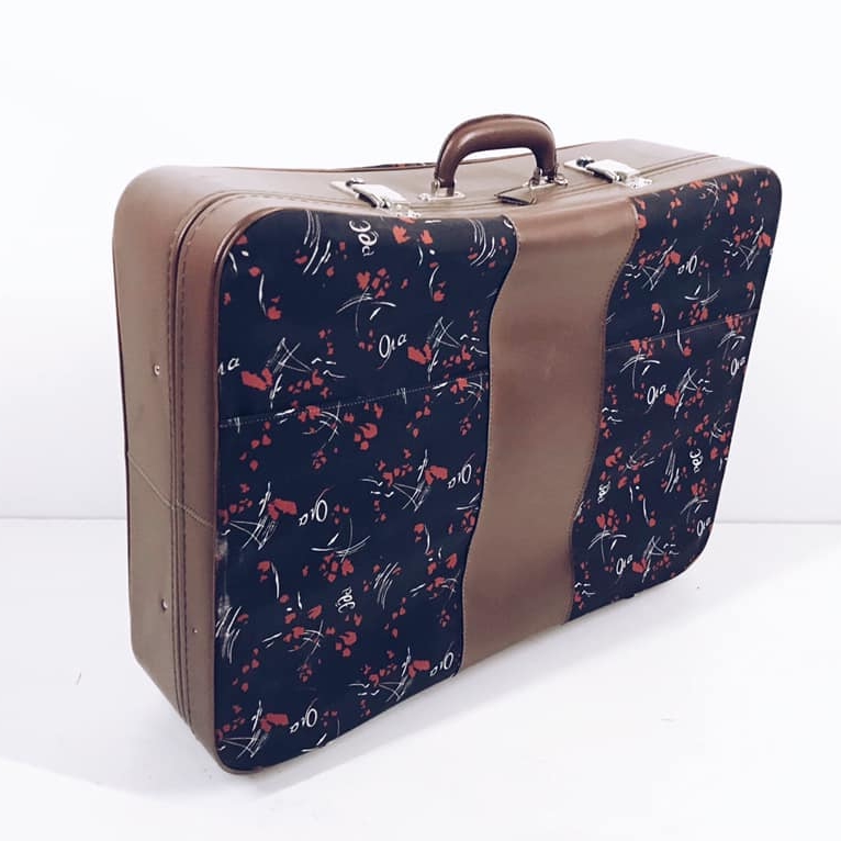 Валіза вінтаж комбінована коричнева VL-029