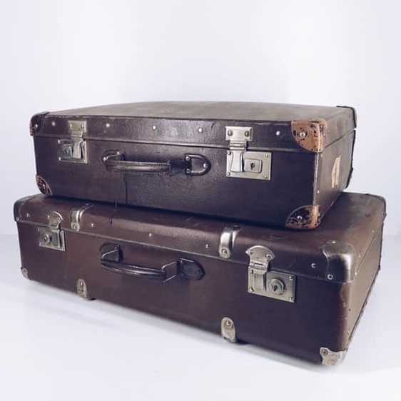 Валіза вінтаж темно-коричнева VL-042