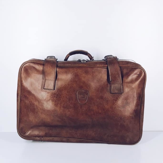 Портфель вінтаж з двома пасками руда шкіра VL-047