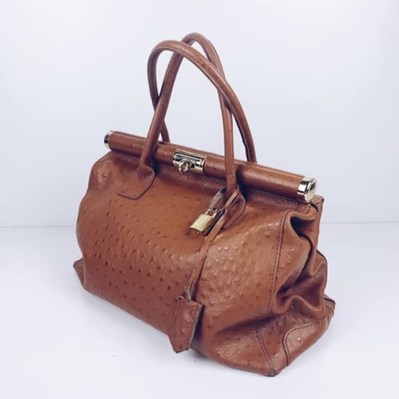 Сумка-саквояж жіноча імітація шкіри страуса VL-054