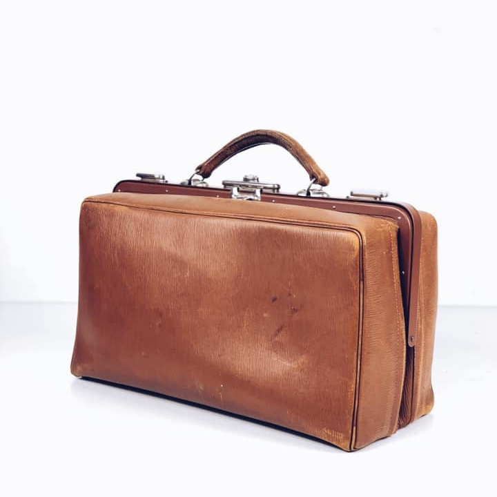 Саквояж вінтаж коричнева шкіра VL-082