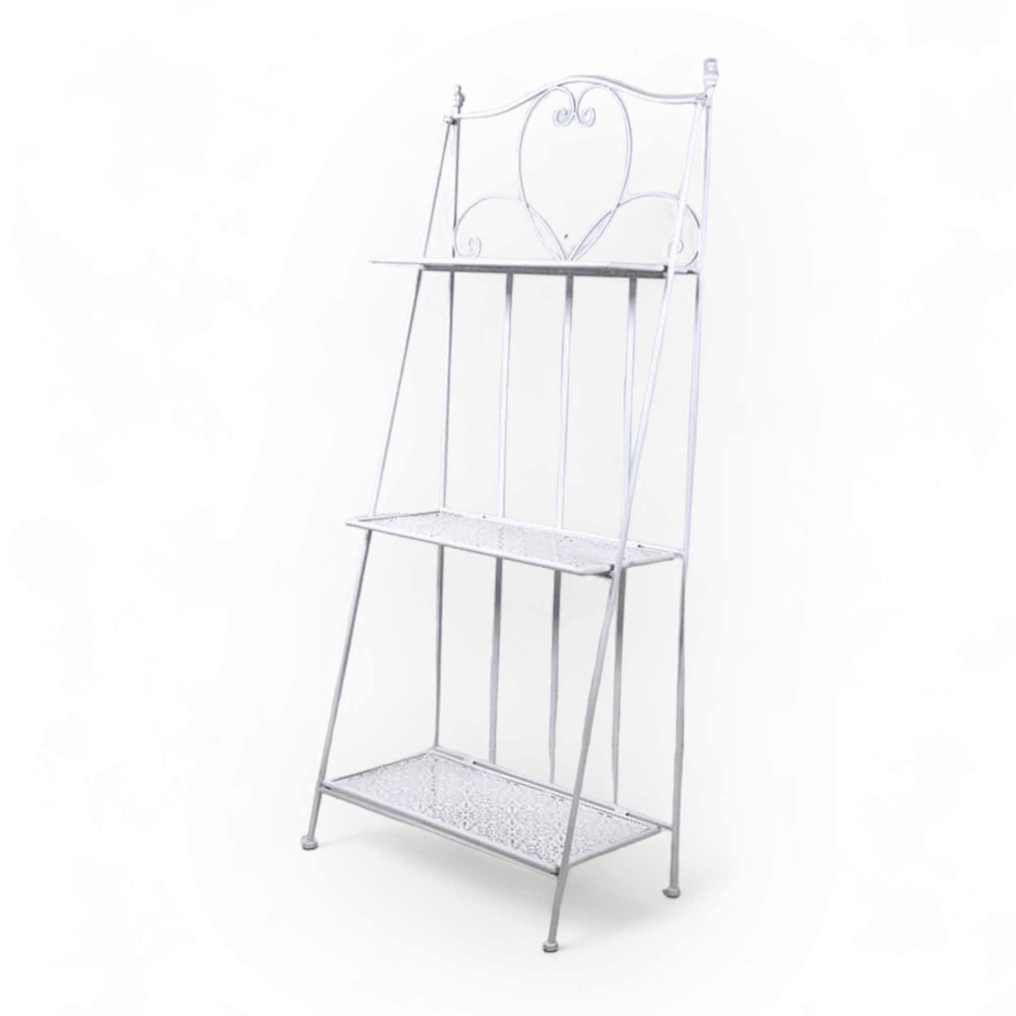 Етажерка для квітів ажурна біла метал SR-054