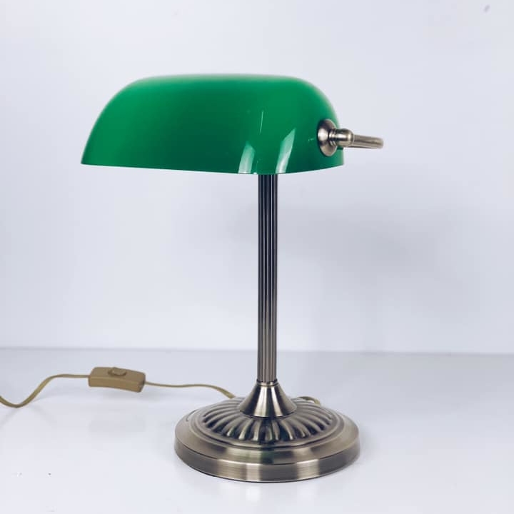 Лампа "бібліотечна" з зеленим скляним плафоном LT-147