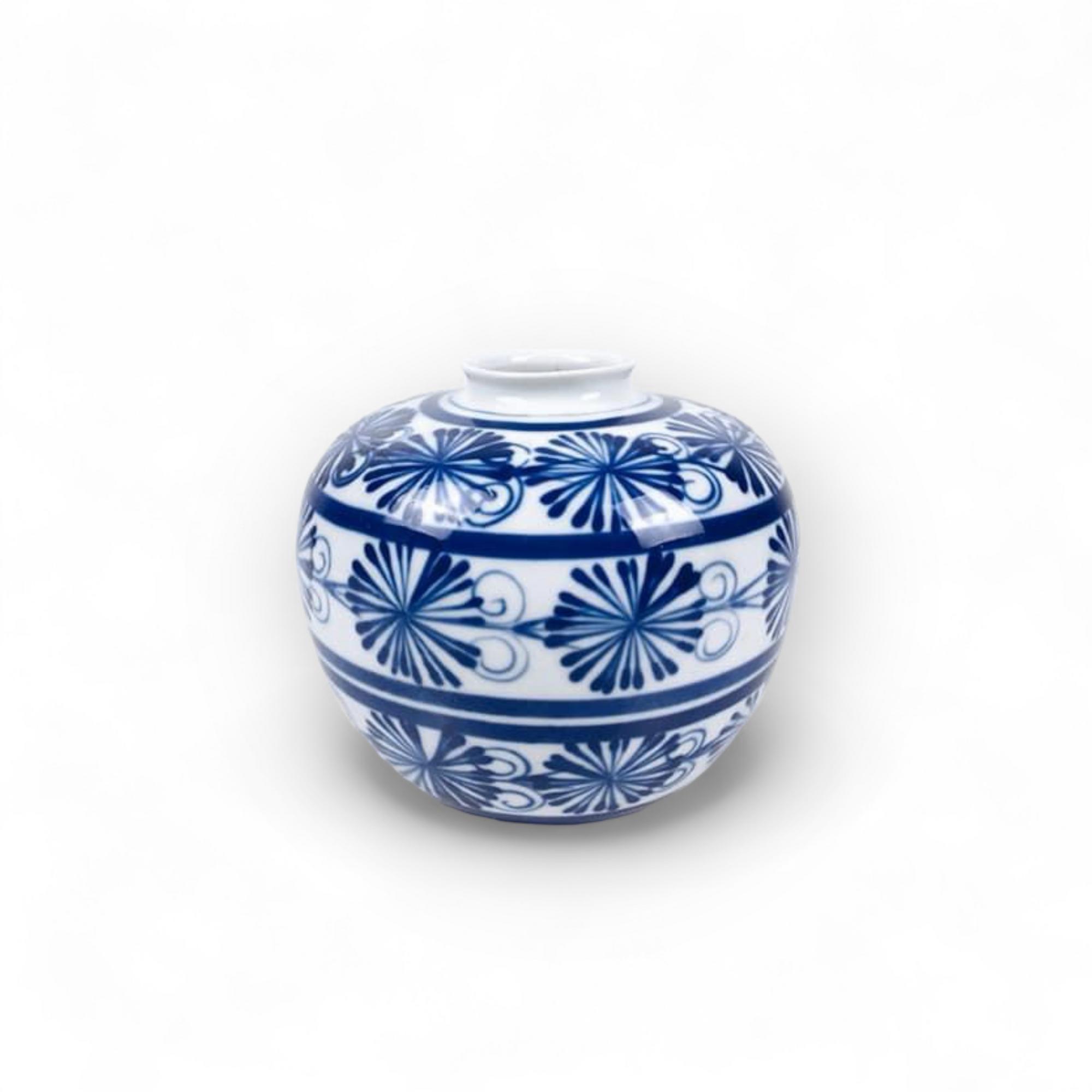 Ваза вінтаж порцеляна синій розпис VA-004