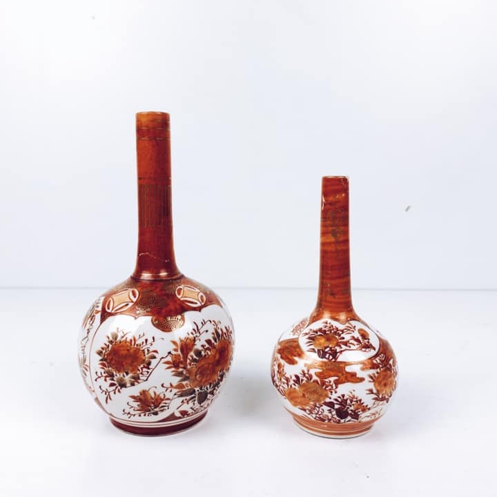 Ваза вінтаж китай порцеляна червоний розпис VA-254